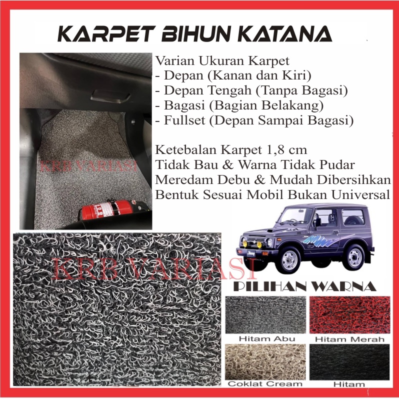 Karpet Lantai Mie Bihun Suzuki Katana dan Katana GX Dua Warna / Karpet Mie Bihun Mobil KATANA GX / K