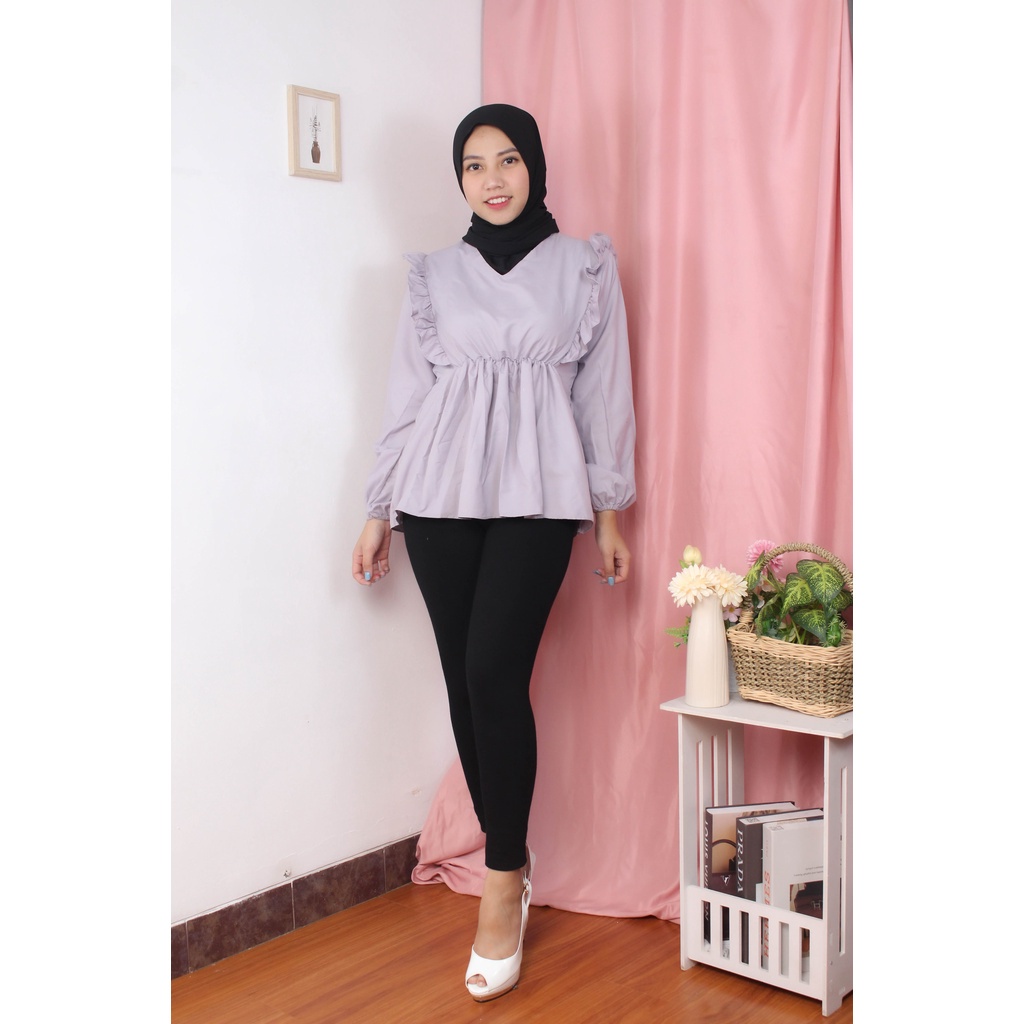 BEFAST - ZRX OOTD Wanita Blouse JECKY / Elsa Blouse / Blouse Wanita / Blouse Crincle / Fashion Wanita Formal / Blouse Muslimah / Outfit Wanita Casual / Terbaru 2022