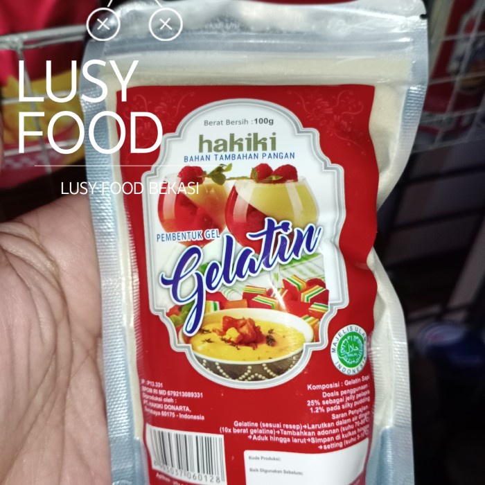 

Gelatin hakiki gelatin powder 100gr Halal mui