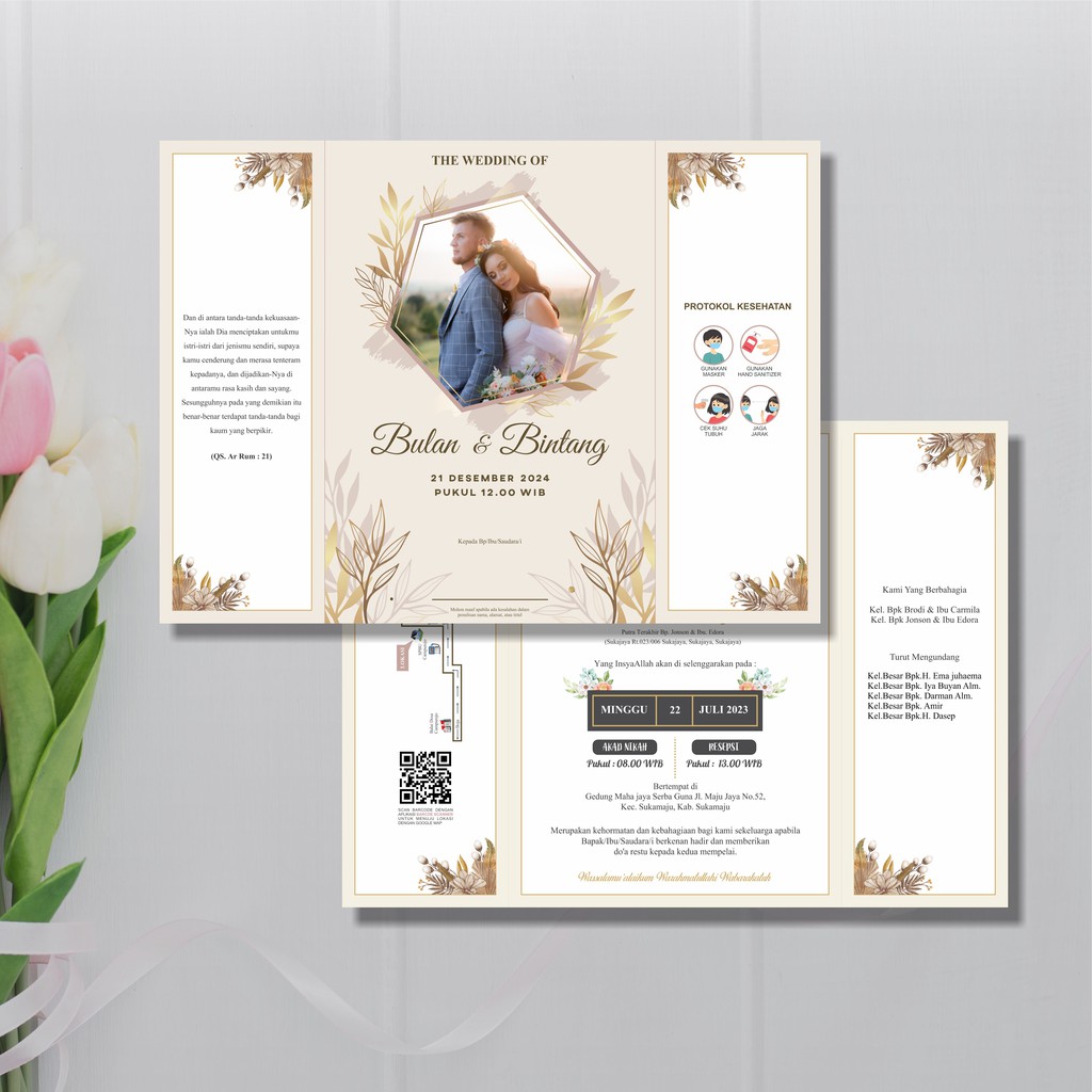 Undangan Pernikahan Jasmine Murah Foto Rustic Elegan