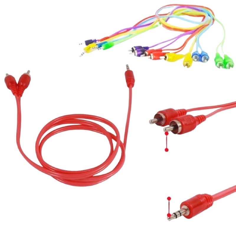 KABEL SAMBUNGAN AUDIO MURAH 2in1 Kabel audio 2 in 1 warna warni kecil