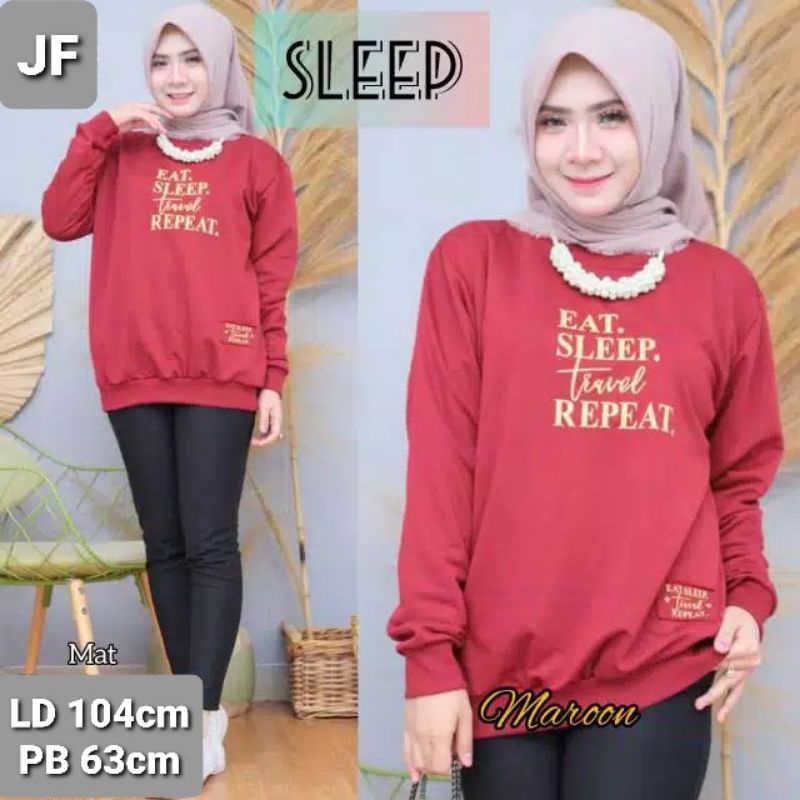 JF Atasan Kaos Lengan Panjang Wanita / Kaos Sweater Wanita Muslimah Terbaru TRAVEL