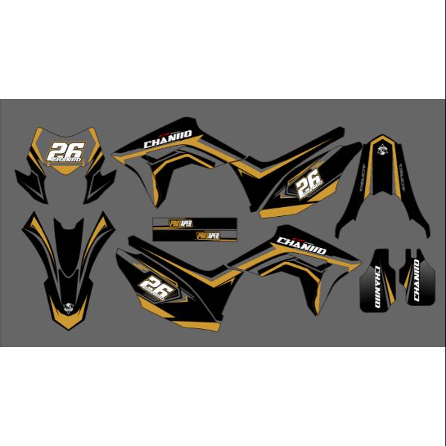 Decal honda CRF GREY &GOLD LIVERY