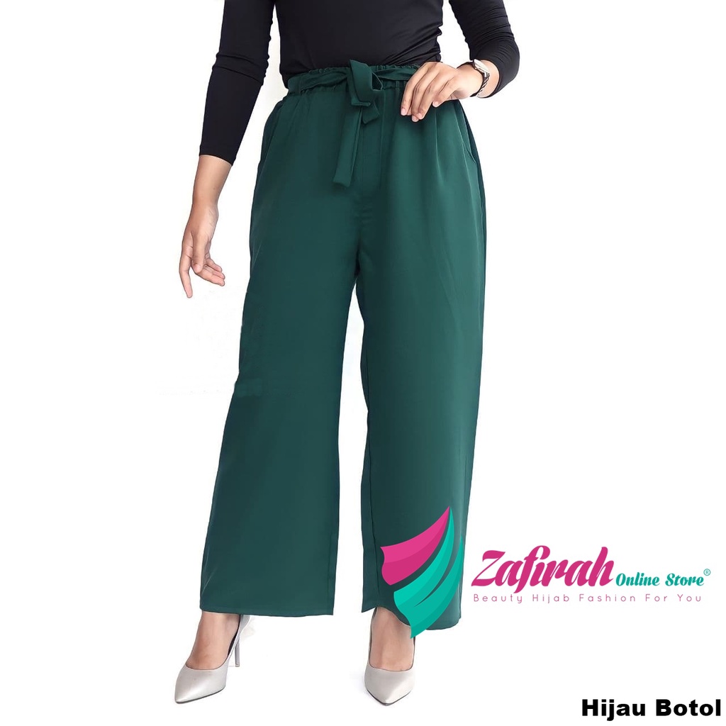 Celana Wanita Kulot Panjang Bahan Moscrepe Pinggang Karet-7