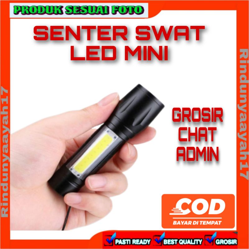 [RA] SENTER SWAT LED MINI TERANG DICAS USB CHARGE POLISI Q5 SUPER