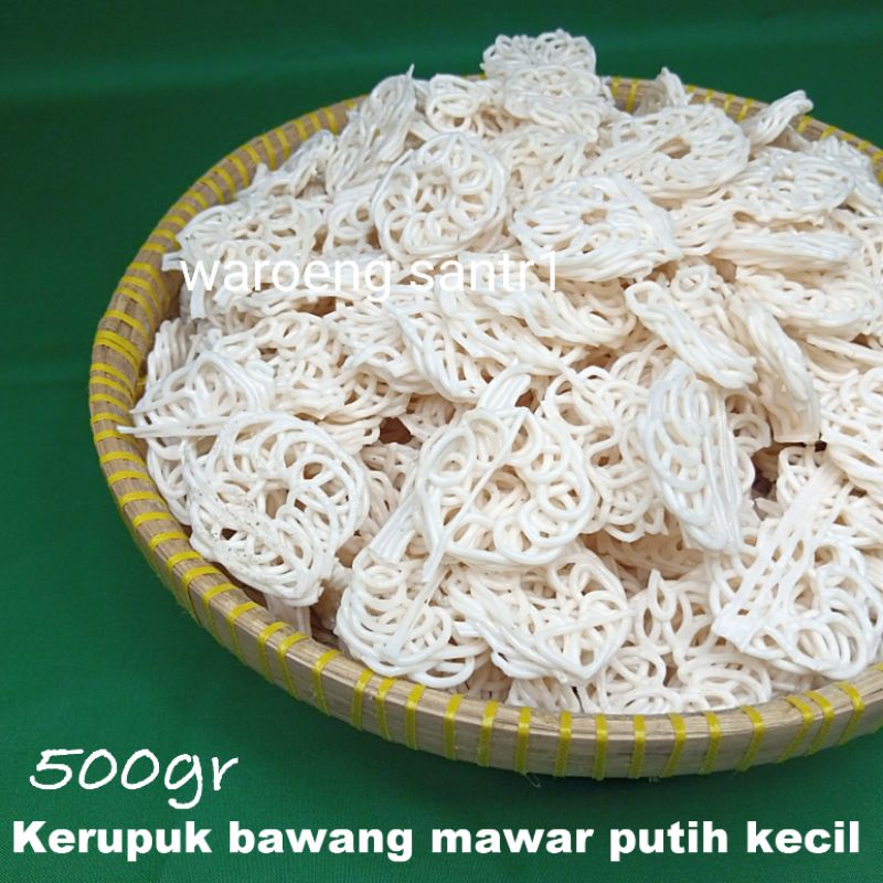 

Kerupuk krupuk bawang mawar putih kecil mentah mekar siap goreng 500gram