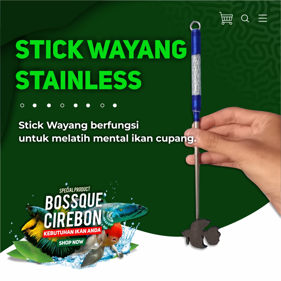 Stick Wayang Stanlies Variasi Handle Jantur Mental Stick Ikan Cupang Alat Pelatih Mental Ikan