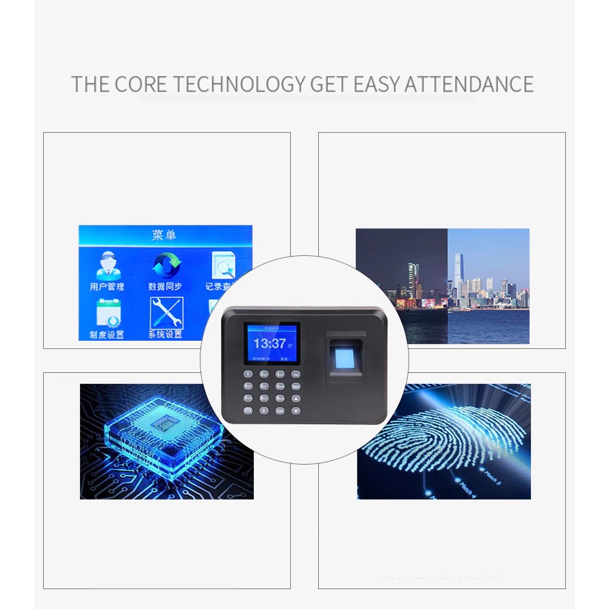 Mesin Absensi Fingerprint Time Card Attendace - H1 - Black