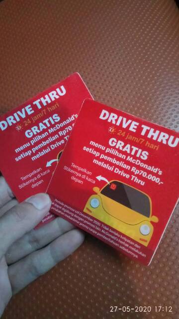 Stiker Sticker Drive Thru Mcdonald Mcd Tempel Dari Dalam Kaca Mobil Shopee Indonesia