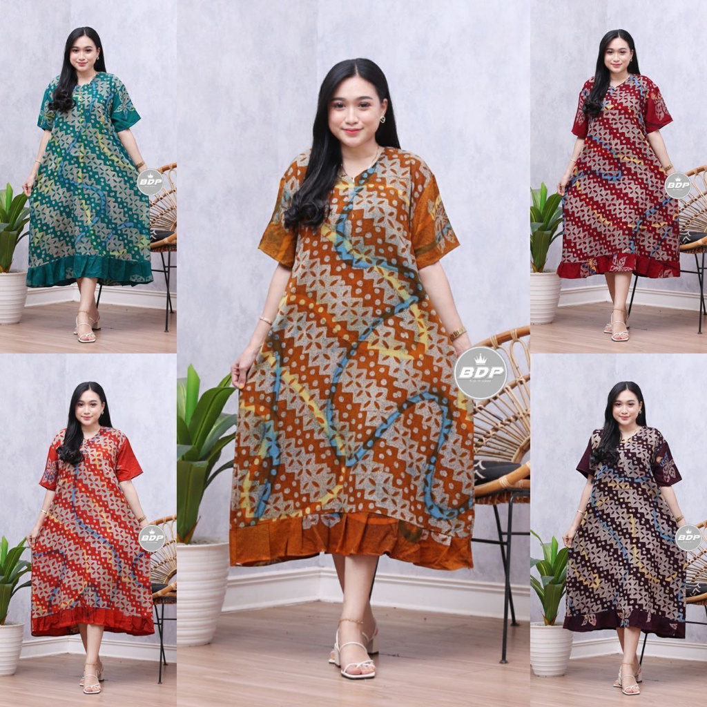 Dianputri - Daster Maura Batik Cap Rayon Grade A Busui Resleting Depan - Baju Tidur Daster - Daster 