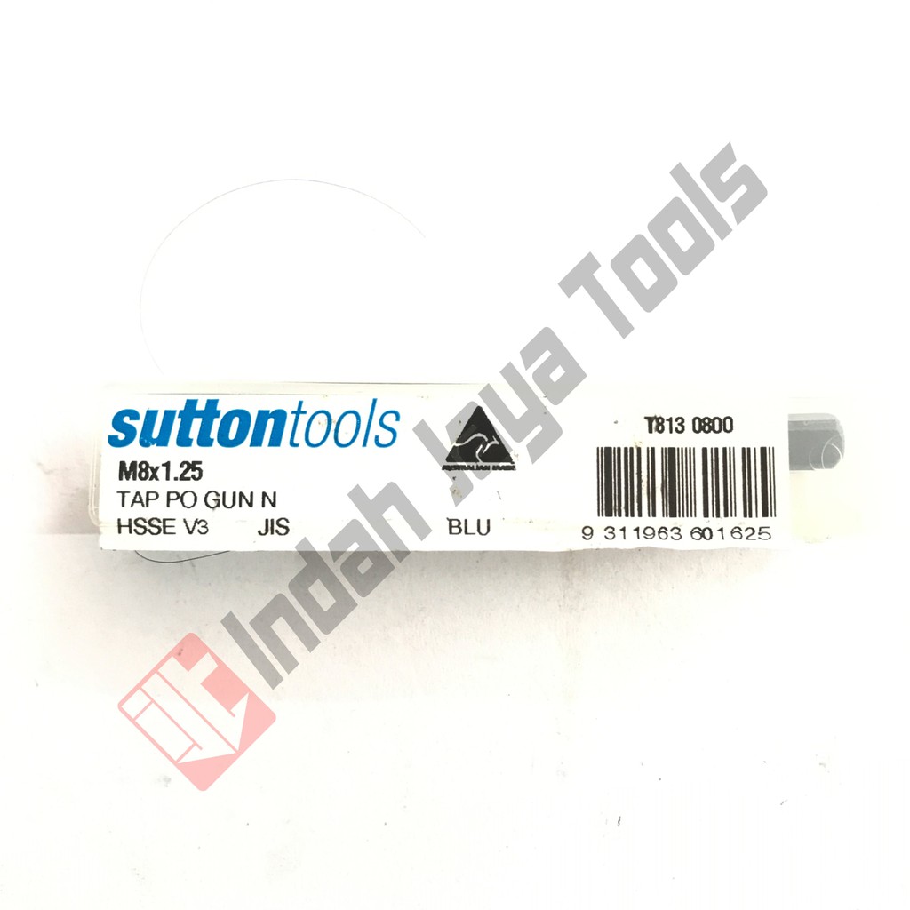 SUTTON PO M8 x 1.25 Tap Mesin Lurus - Machine HSS E Blue 8 x1.25 mm