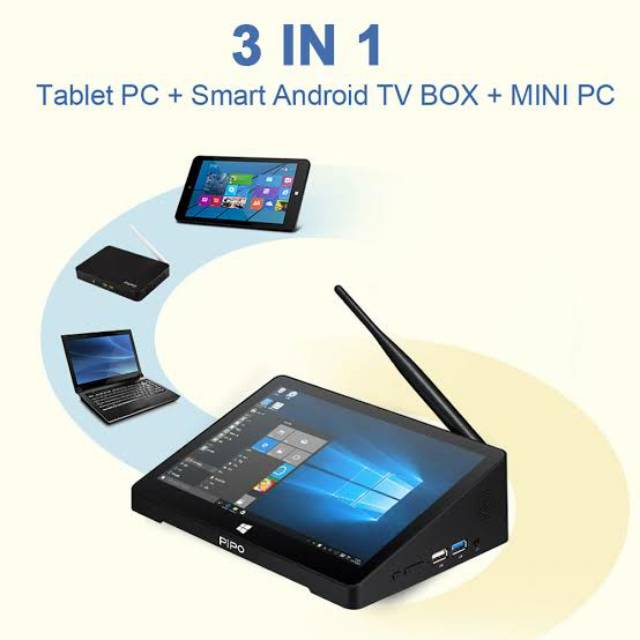 PiPo X8S 64GB All in One Mini PC Intel Quadcore Windows 10 HD 7&quot; Touchscreen Wifi USB POS