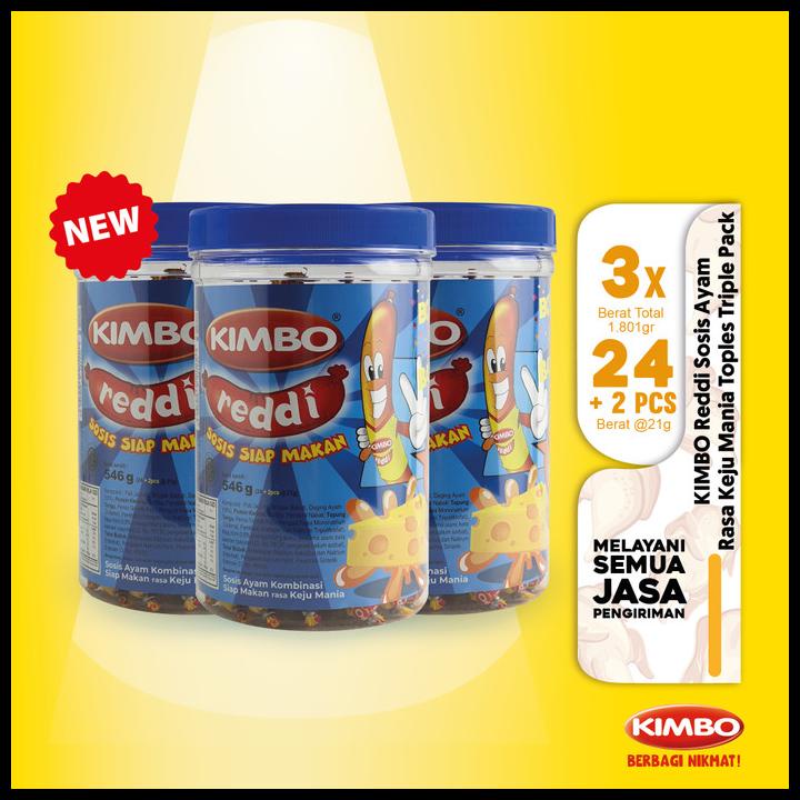 

Kimbo Reddi Sosis Ayam Rasa Keju Mania Toples Triple Pack