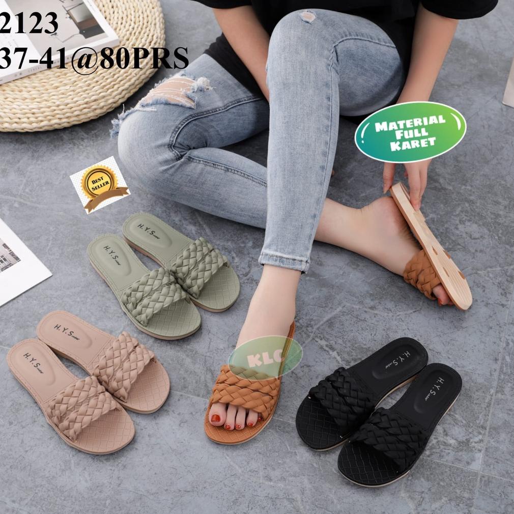 Sandal Jelly Wanita Sandal Karet Perempuan Terbaru 2123 Balance Dan 2132 Hys