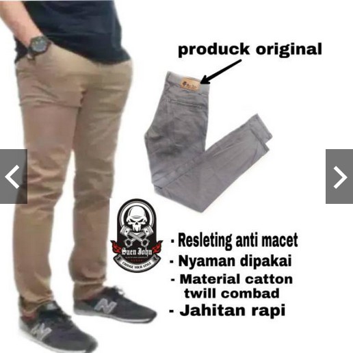 CELANA PRIA CHINO Slim fit Panjang Bahan Adem Nyaman Katun Strecth/Melar