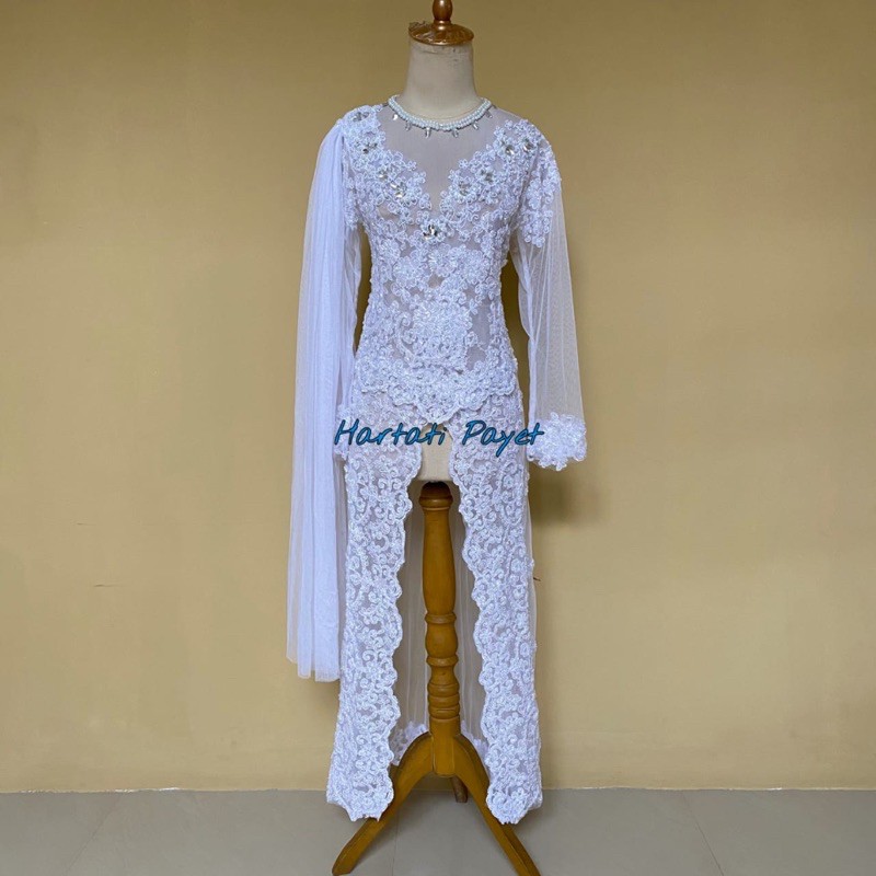 Kebaya Akad Kerah Bulat Full Payet / Kebaya Akad Nikah / Kebaya Pengantin / Gaun Wedding