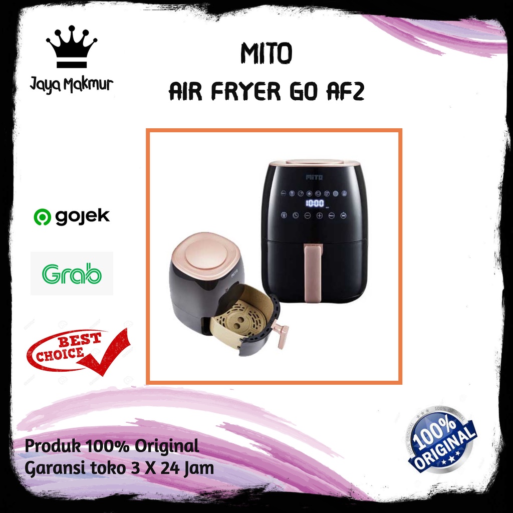 MITO Air Fryer Go AF2 Low Watt 3L Mesin Penggoreng Tanpa Minyak