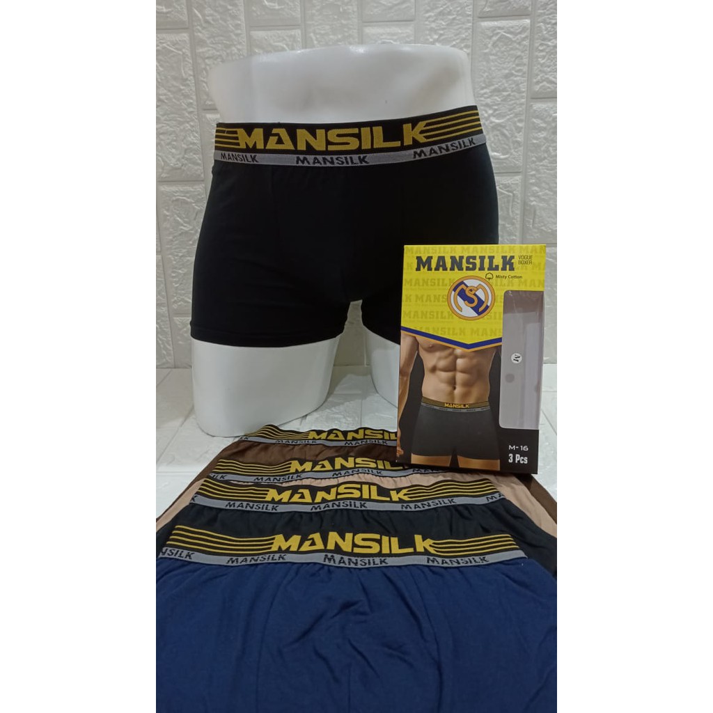 PROMO !!! 3 PCS BOXER PRIA || CELANA DALAM BOXER PRIA || BOXER MANSILK