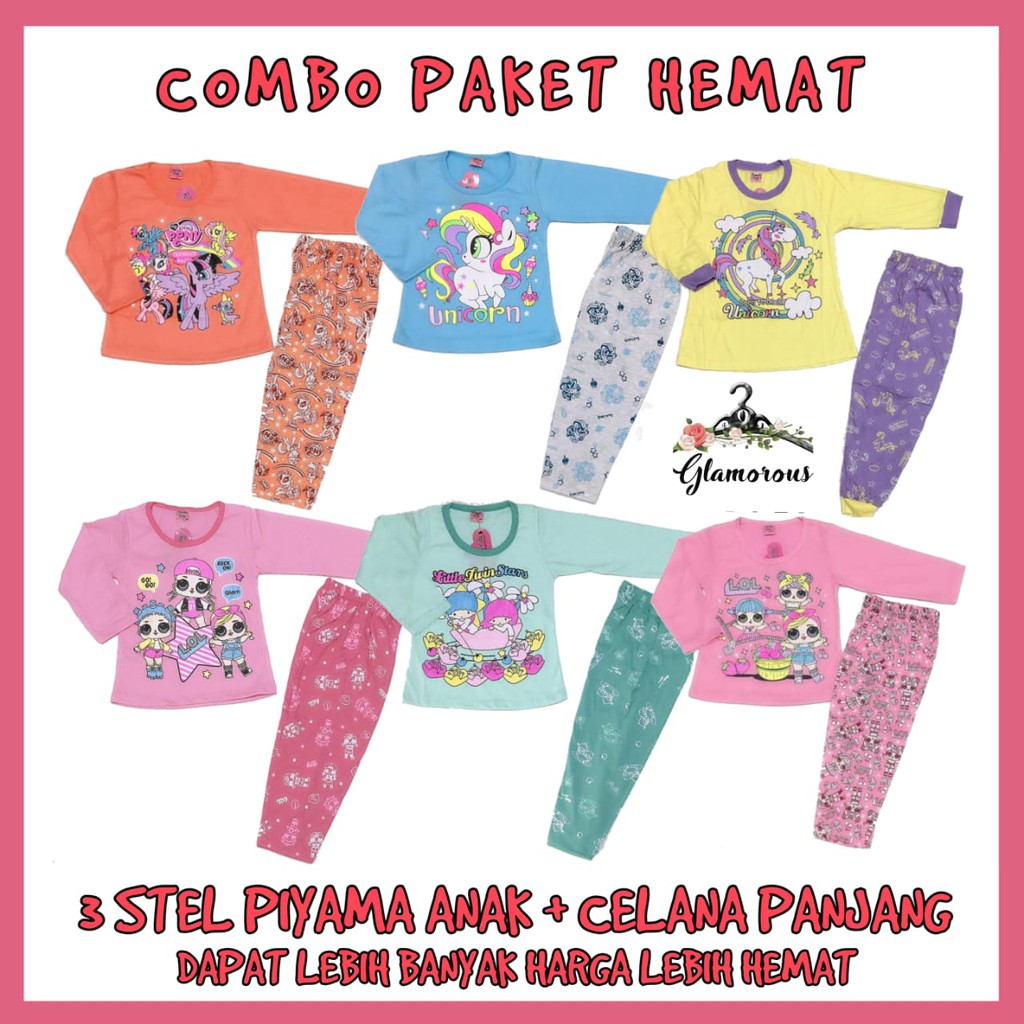 SETELAN Anak umur 3-7 Tahun Cuci Gudang Motif Random