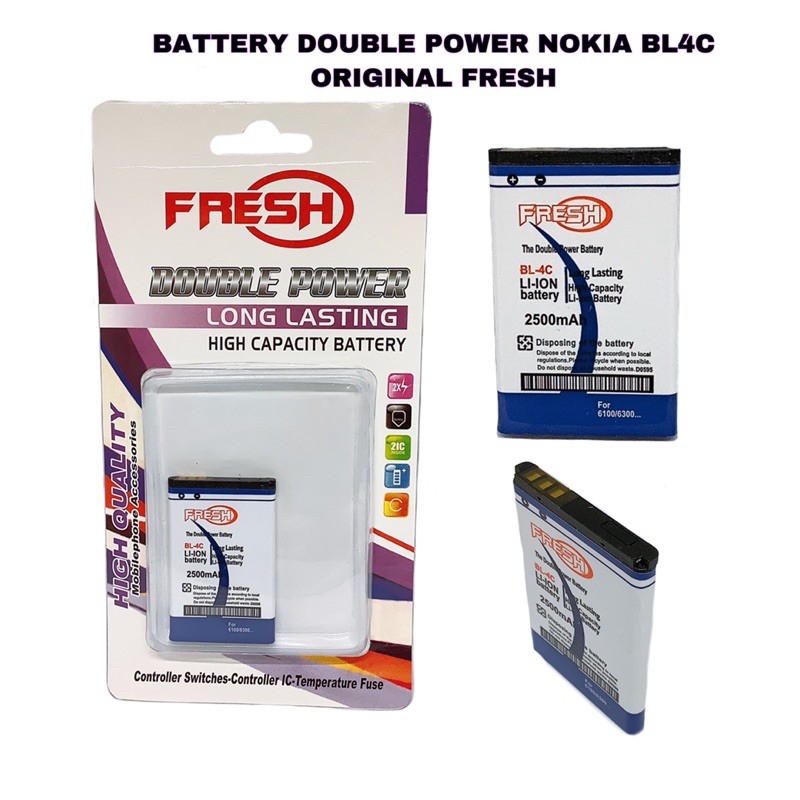 BATTERY NOKIA BL4C BL5C DOUBLE POWER  POWER FRESH