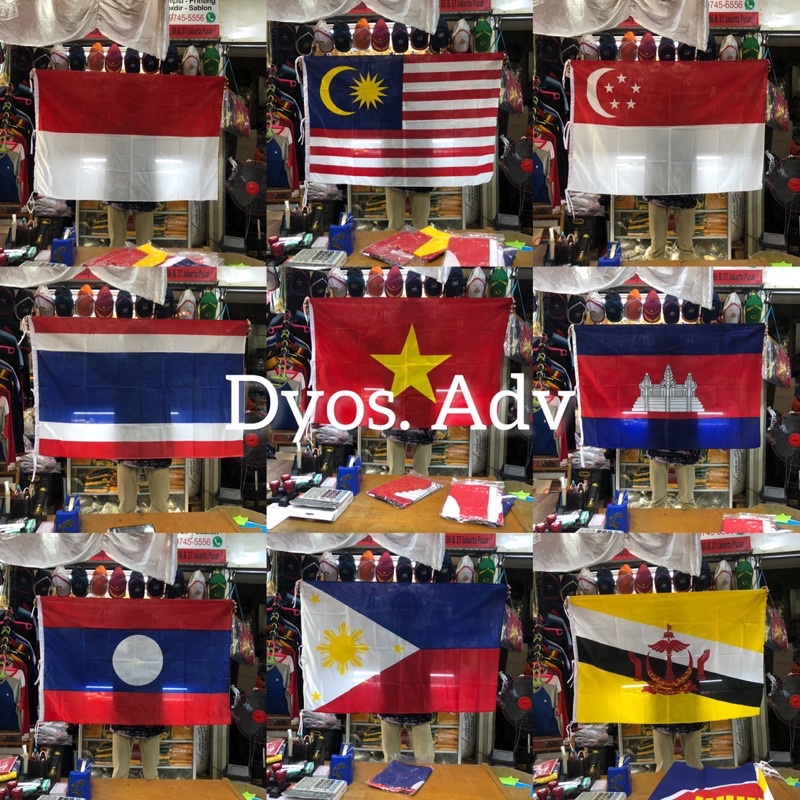 Bendera negara ASEAN ukuran 60x90 cm