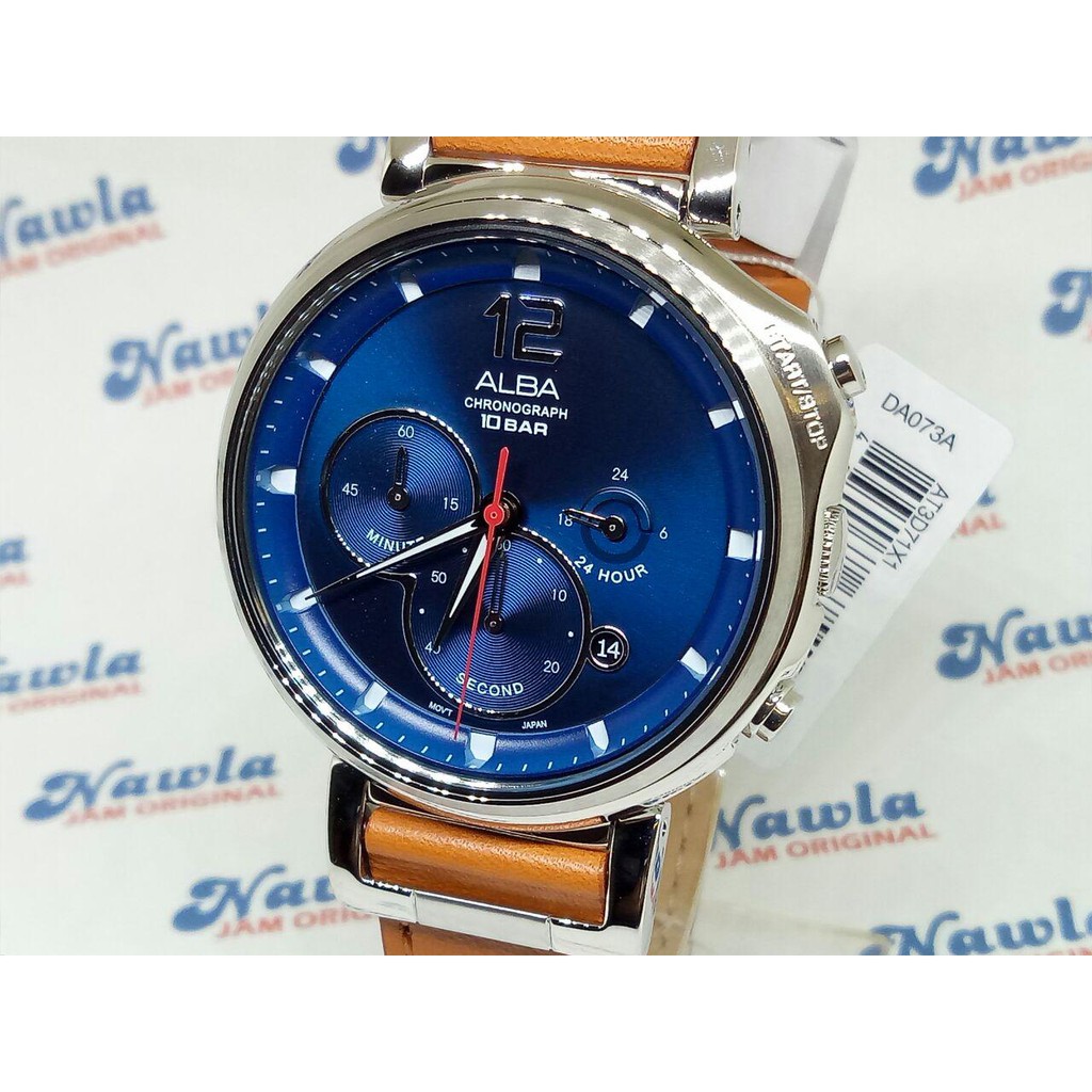 Alba Quartz AT3D71X1 Chronograph Leather - Jam Tangan Pria AT3D71