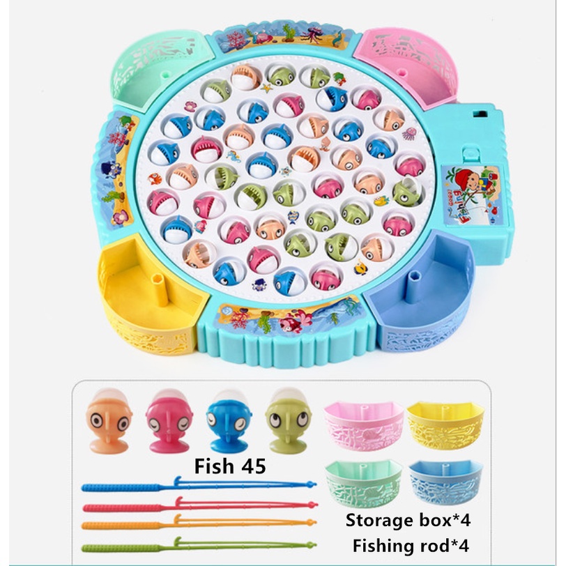 mainan anak pancingan musik led bayi balita gogo go go fishing /  mainan pancingan anak