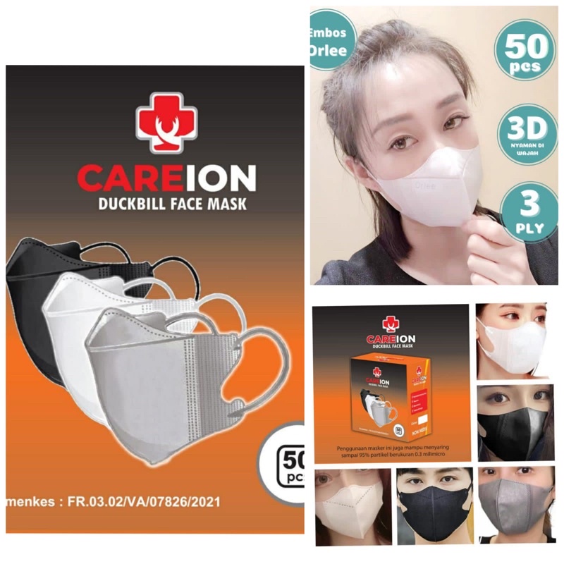 Masker Duckbill Careion Dewasa isi 50pcs masker 3ply embos