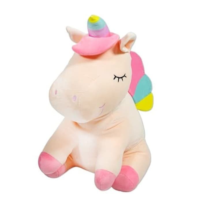 Boneka Unicorn Jumbo Istana Boneka Sit Unicorn Rainbow Besar Lucu