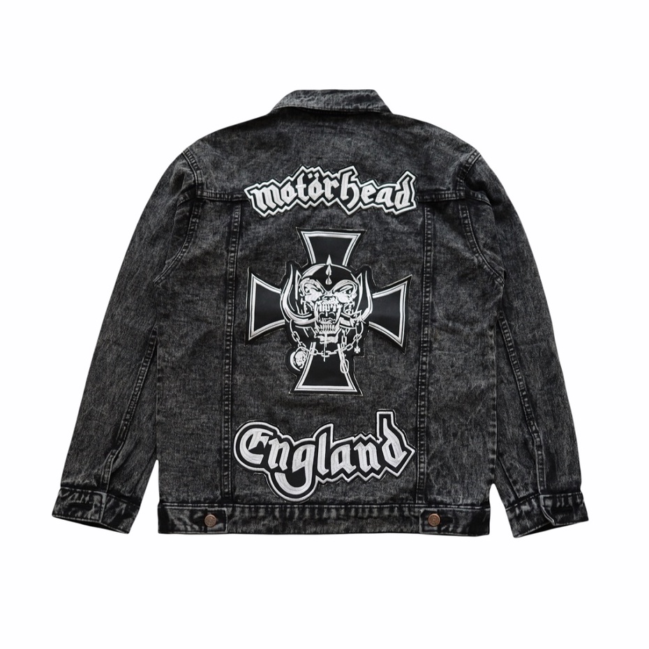 Jaket Jeans Denim Pria Bordir Emblem Besar - MOTORHEAD