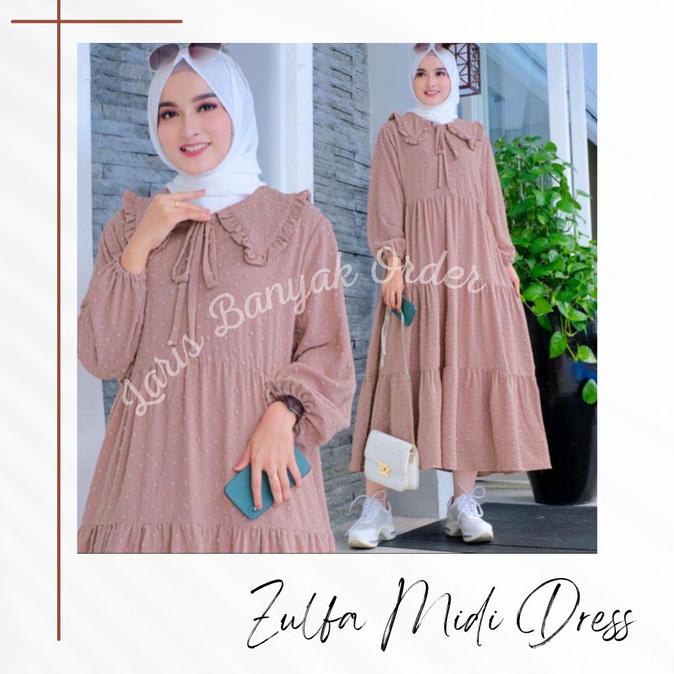 ZULFA MIDI DRESS BAJU WANITA