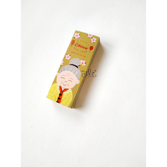 

(TERLARIS) SCNY20 GOLD GRANDMA Stiker MINI 7x2.5 cm seal box paperbag imlek sinci