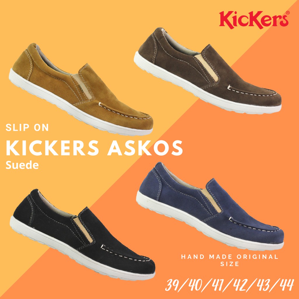 Sepatu Pria Kickers Askos Slop Suede Formal Kasual Kerja Kantor Sepatu Kikers Murah Cowok Kuliah