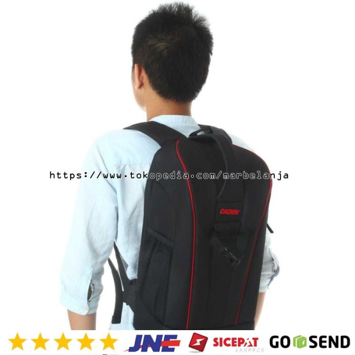 Kamera-Ransel-Tas- Caden Tas Ransel Kamera Dslr Waterproof - K6 - Hitam Merah S -Tas-Ransel-Kamera.