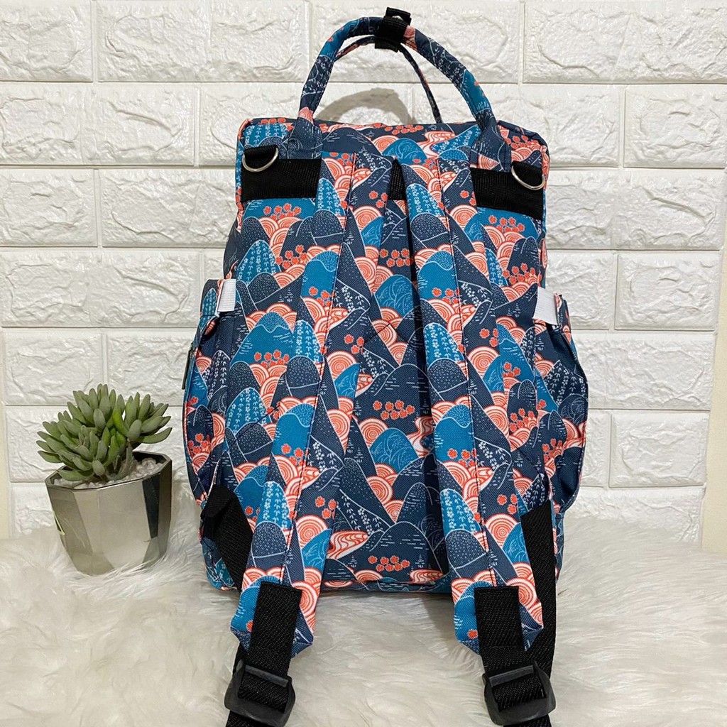 MONOBE Diaper Bag Motif / Tas Ransel Perlengkapan Bayi 2in1 / Tas Popok Traveling