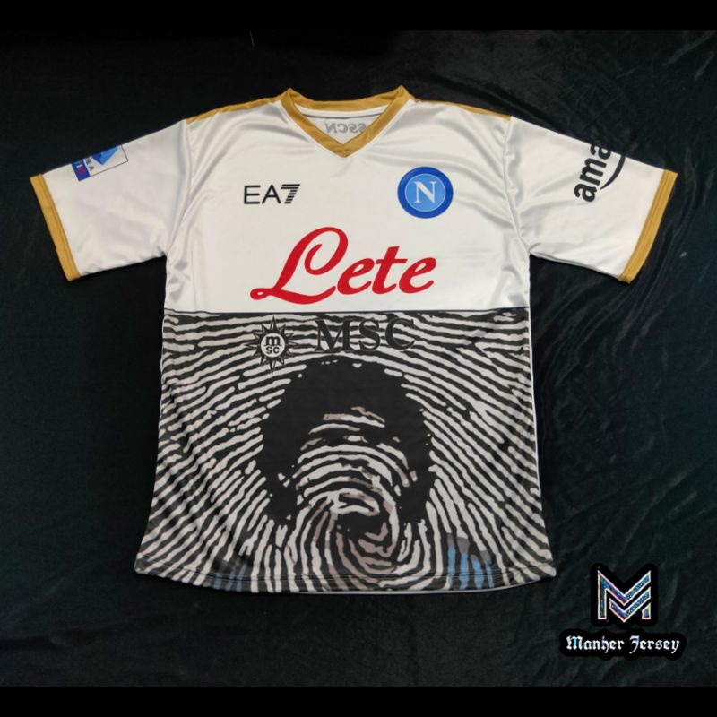 Jersey Napoli Away 2021 2022 Tributo Maradona Full Printing Custom