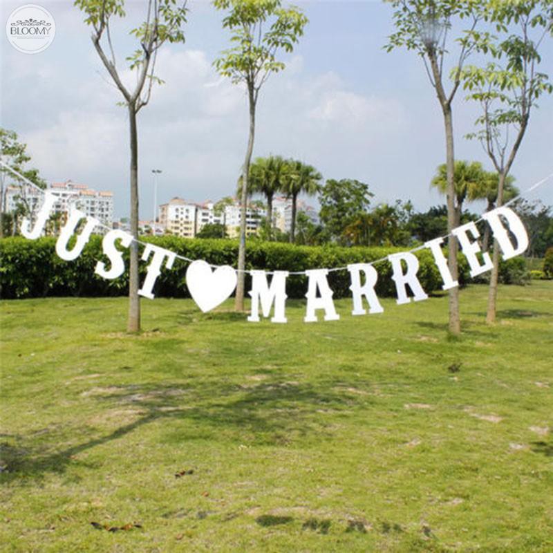 Murah Vintage Just Married Wedding Banner Party Decor Bunting Photo Booth Props New Shopee Indonesia