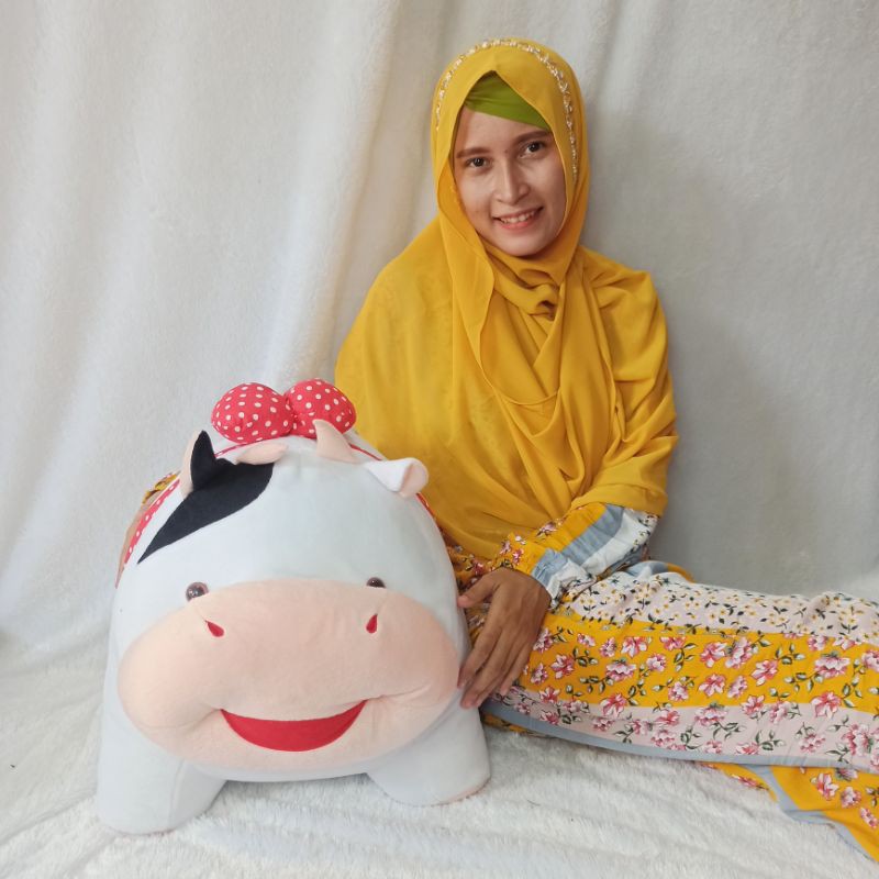 boneka SAPI JUMBO PUTIH melata