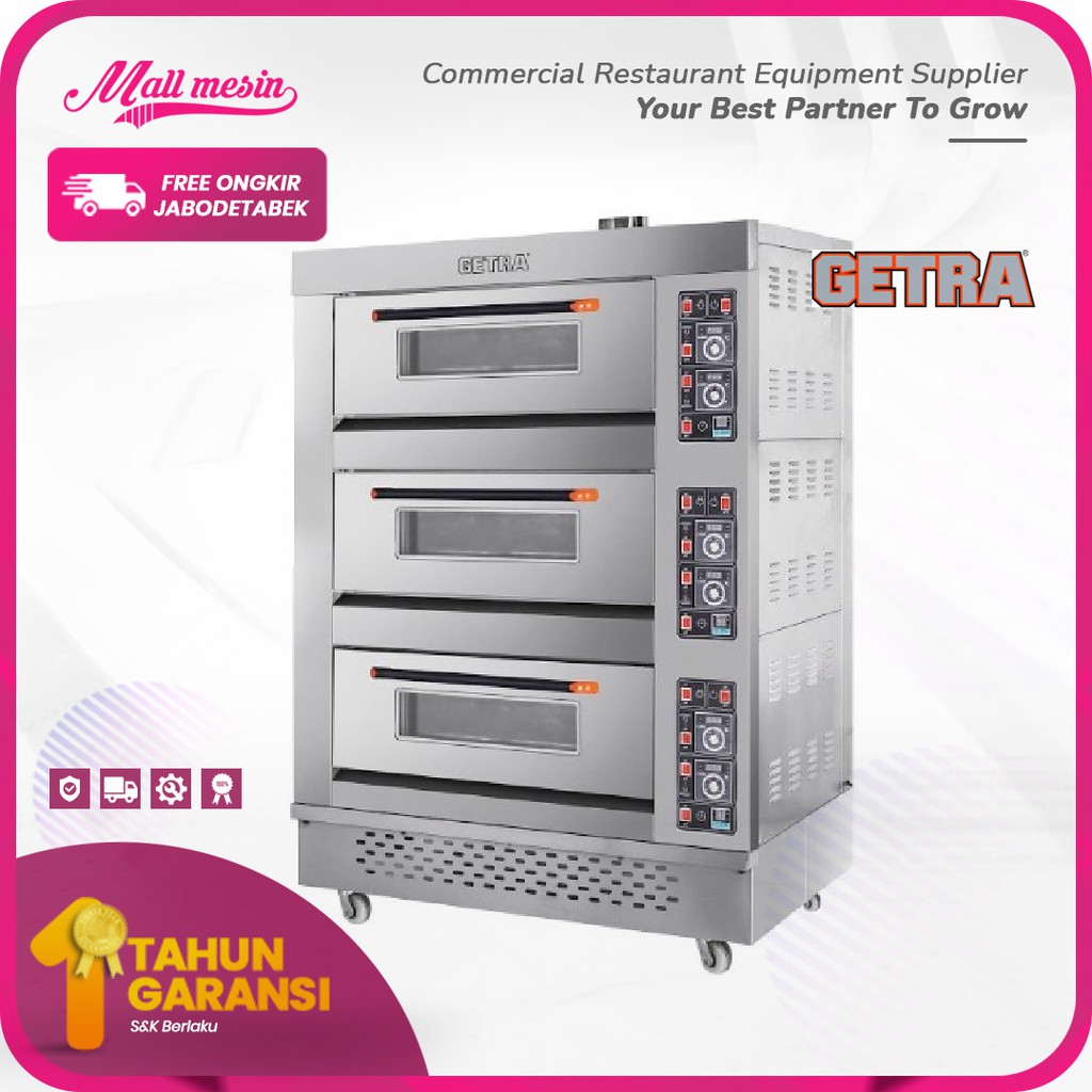 Oven Gas Deck GETRA RFL-36SS / Oven Roti 3 Deck 6 Loyang