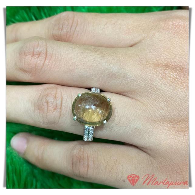 CPA0211 Cincin Perak Batu Permata Kecubung Teh