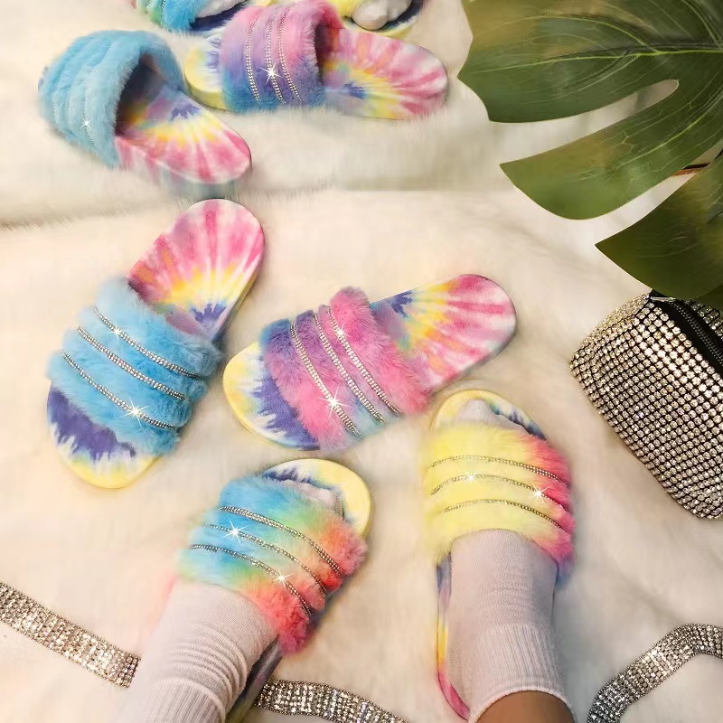 SANDAL FLIP FLOP JELLY WANITA RAINBOW BULU SUPER SOFT SLIDE