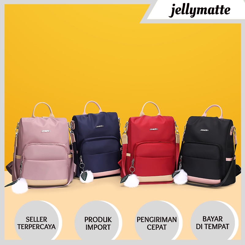 TAS RANSEL BACKPACK WANITA FASHION KOREA IMPORT 6800 -  POLYESTER ANTI AIR + MALING SEKOLAH KULIAH KERJA TERBARU JAKARTA