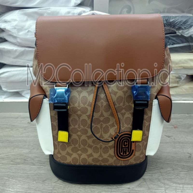 Tas Ransel Coach Logo Block Backpack Mirror Quality