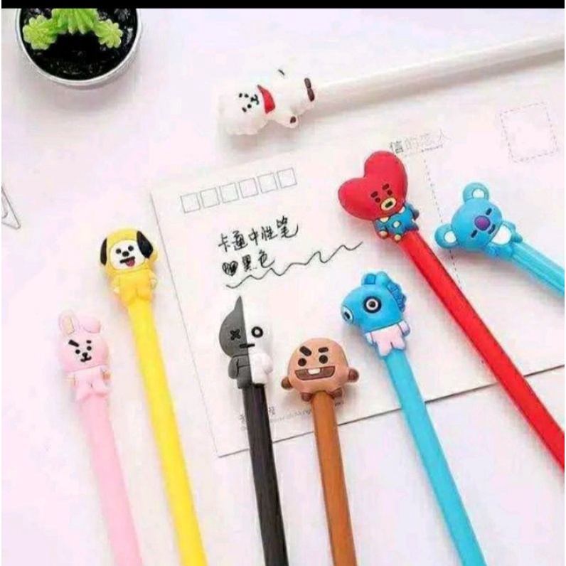 

12pc) pen gel bts bt-21/gel pen bts boneka/bolpen BTS MIKA