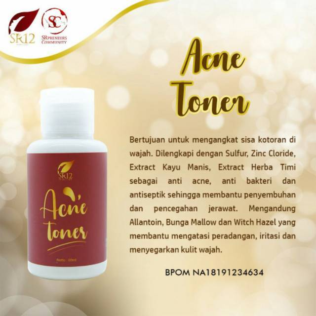ACNE TONER SR12 (toner jerawat obat jerawat parah obat bruntus beruntus beruntusan bruntusan)