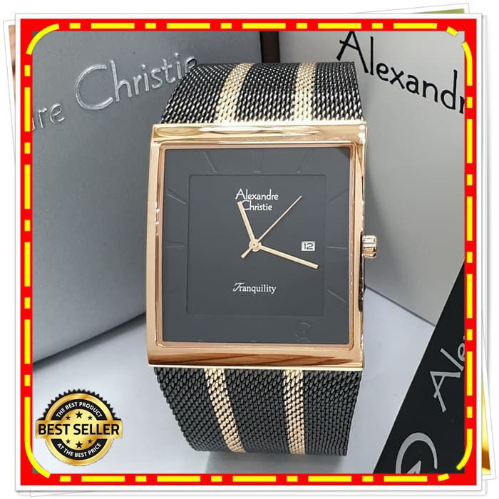 ALEXANDRE CHRISTIE AC 8333 PRIA ROSEGOLD BLACK TALI PASIR ORIGINAL