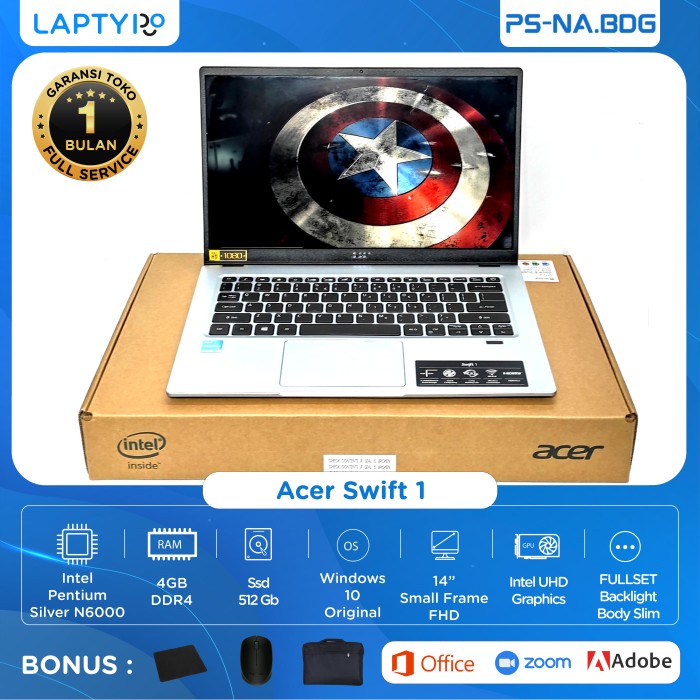 Acer Notebook Intel 4 Core N6000, RA 16 Gb Ddr4, SSD pci da 512 Gb
