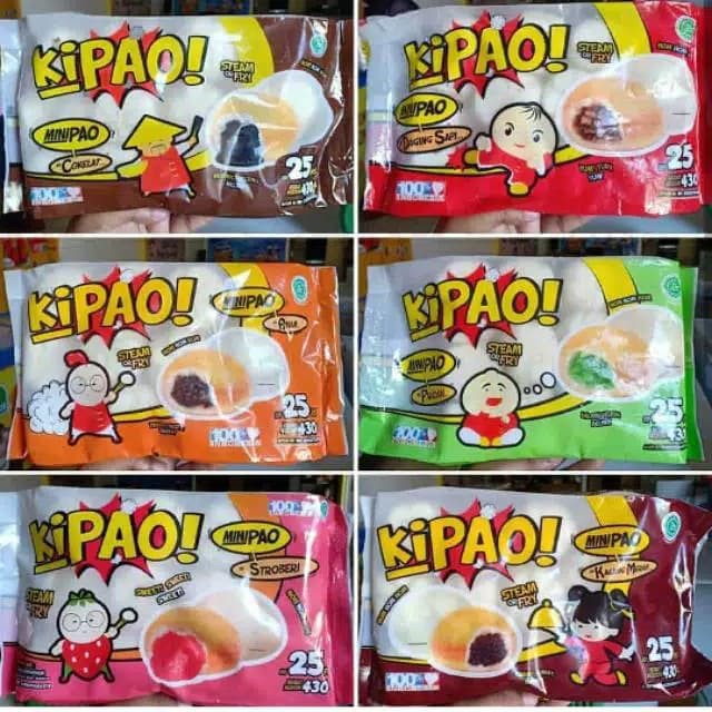 

KIPAO Mini Pao Bapau Coklat Bapau Stawberry Bapau Pandan isi 25pcs