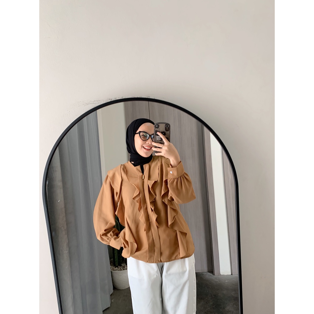 Ellas Blouse Basic Atasan Wanita Shirt By Mahyra