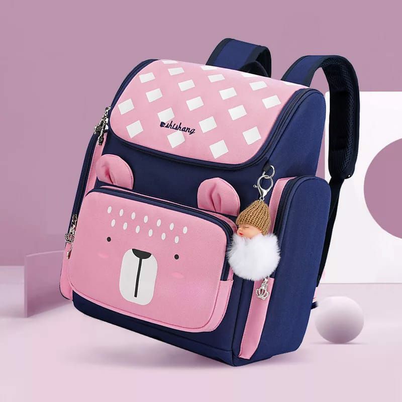 TAS RANSEL ANAK PEREMPUAN POLKA BEAR TAS SEKOLAH (BUKTI KARTUN)